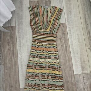 Missoni Multicolor Striped Knit Midi Dress